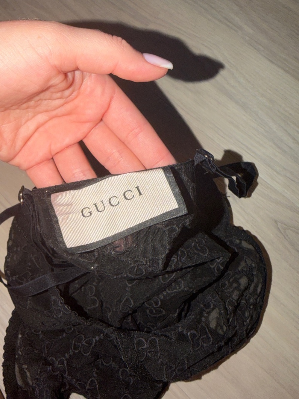 Gucci Black Sheer GG Embroidered Tulle Bodysuit - Picture 4 of 4